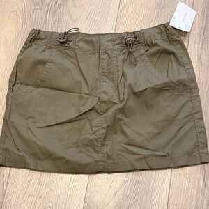 Harlow cargo Olive Green Mini Skirt with Drawstring Waist